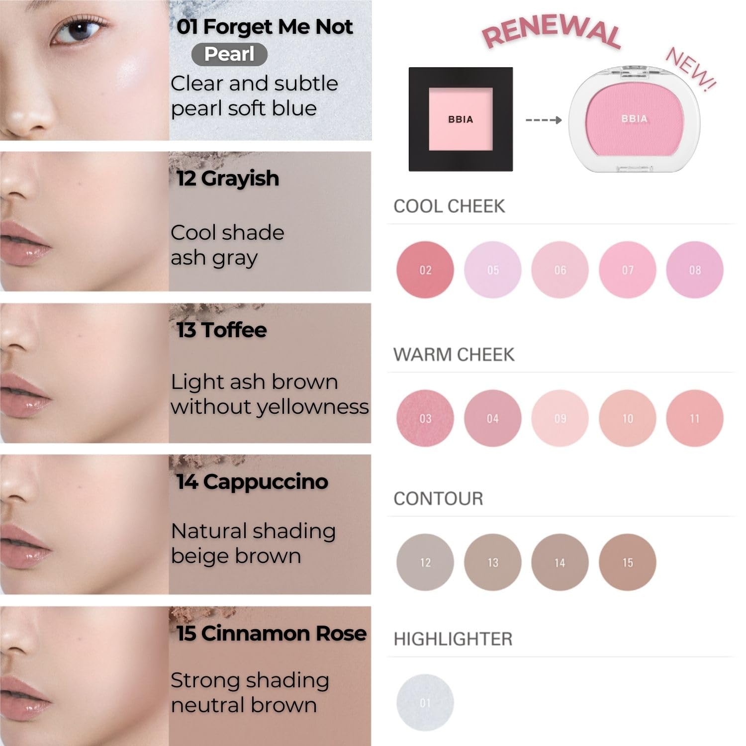 BBIA Last Blush NEW 15 Colors - Cheek Blush Shaping Shading Contour & Highlight Long-Lasting Matte Finish Natural Shades Buildable & Blendable Daily Korean Face Makeup (14 CAPPUCCINO, Pack of 1) - Image 3
